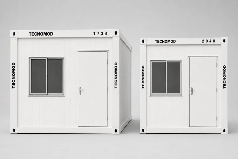 Comparativo dimensional entre o módulo Premium Tecnomod de 3,00 m e o módulo padrão de 2,40 m